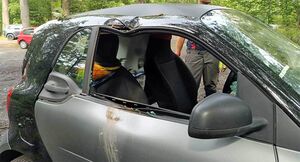 Schwer beschädigtes Auto